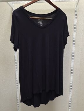 HUE Black V-Neck Short Sleeve Tunic
